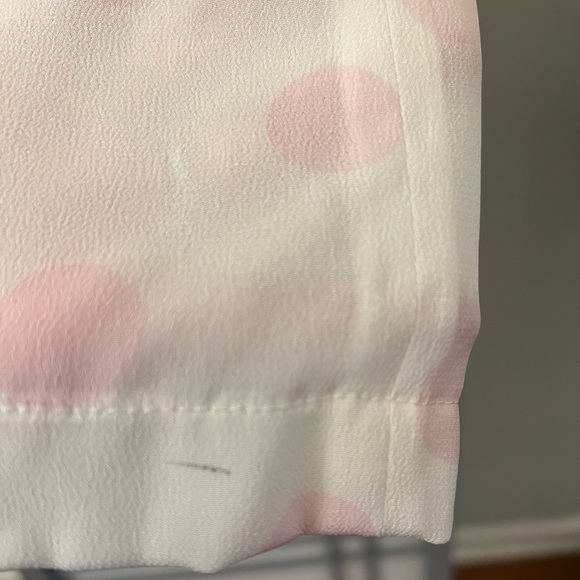 Christian Dior Vintage 6P (Fits like 0) Pleated Skirt Pink Polka Dots XS Ivory - Picture 7 of 16